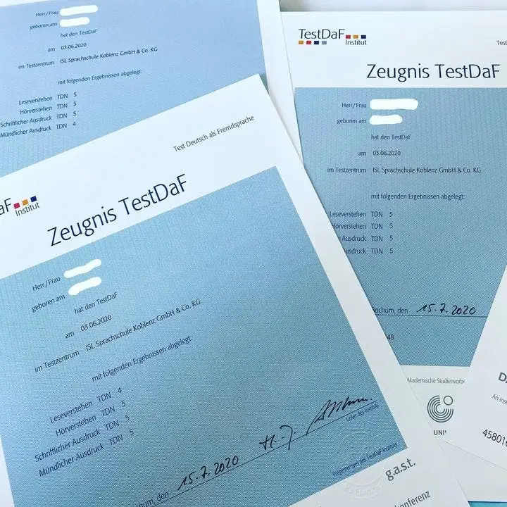 TestDaF TDN 3-Zertifikat kaufen